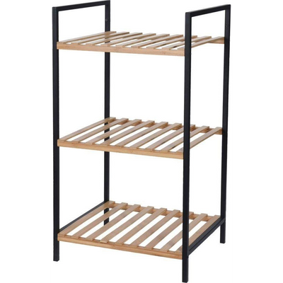Bathroom Solutions Regał łazienkowy 3-poziomowy, półka, szafka, bambus (442461)-0